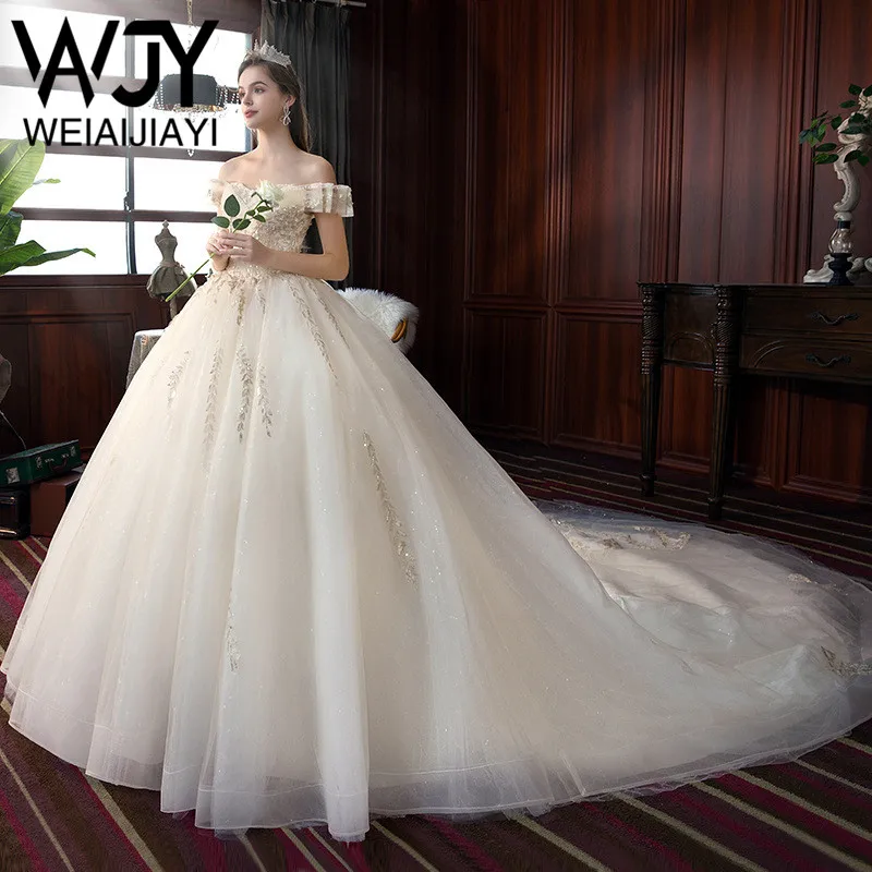 New Arrival princess Off The Shoulder Sexy Boat Neck Wedding Dress Appliques Bridal Skirt Gown Vestido De Novia Robe De Mariee
New Arrival princess Off The Shoulder Sexy Boat Neck Wedding Dress Appliques Bridal Skirt Gown Vestido De Novia Robe De Mariee