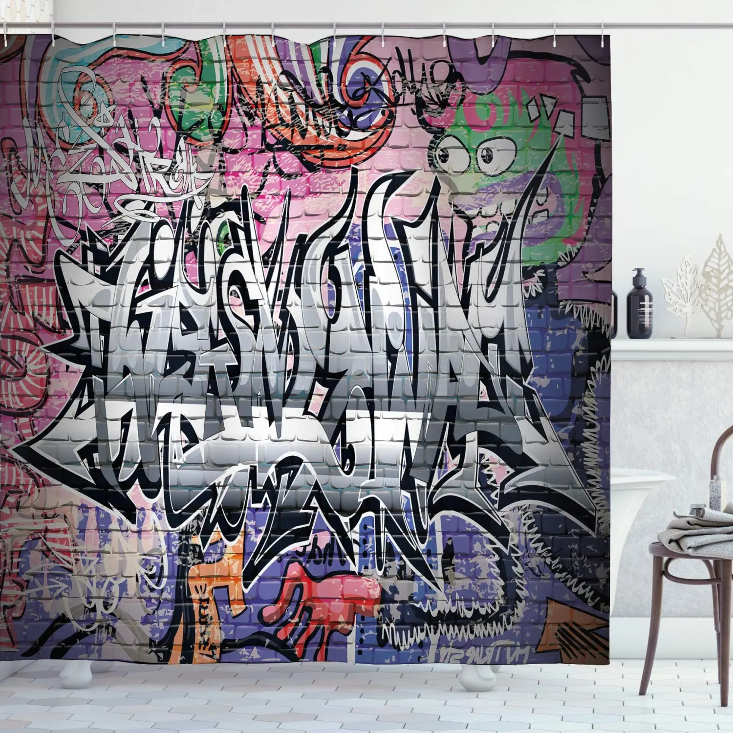 Brick Wall Shower Curtain Graffiti Grunge Art Wall Several Creepy Underground City Urban Landscape Print Bathroom Decor Set
Brick Wall Shower Curtain Graffiti Grunge Art Wall Several Creepy Underground City Urban Landscape Print Bathroom Decor Set