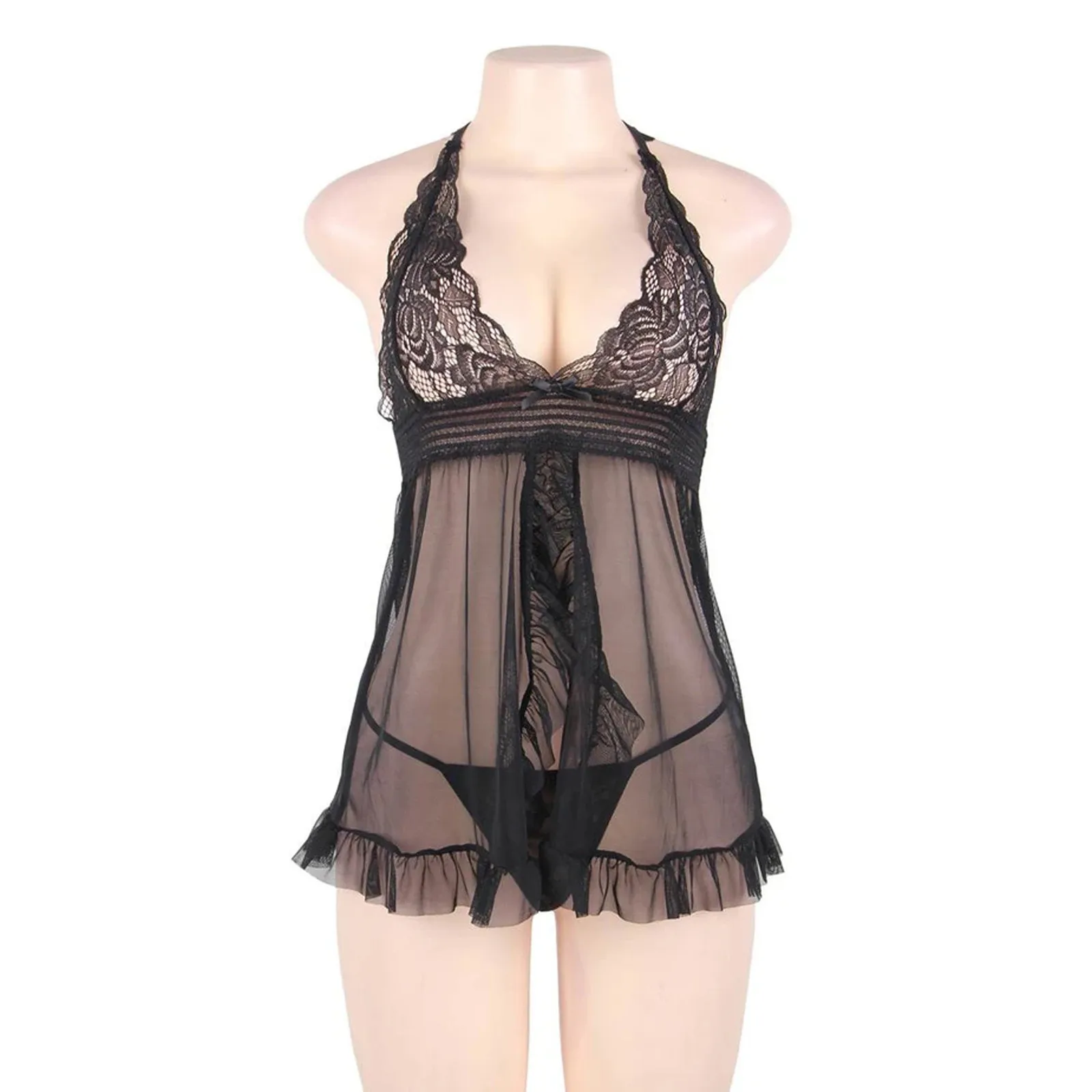 Deep V Sexy Women Lingerie Perspective Lace Bra Nightdress Skirt Thong Temptation Porno Erotic Lenceria Sets Ladies Sleepwear
Deep V Sexy Women Lingerie Perspective Lace Bra Nightdress Skirt Thong Temptation Porno Erotic Lenceria Sets Ladies Sleepwear