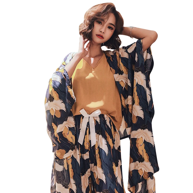 4 шт., весенне-осенний комплект свободных пижам для дам, комфортный кардиган + жилет + штаны + шорты, элегантная повседневная одежда для сна с ц...
4 шт., весенне-осенний комплект свободных пижам для дам, комфортный кардиган + жилет + штаны + шорты, элегантная повседневная одежда для сна с ц...