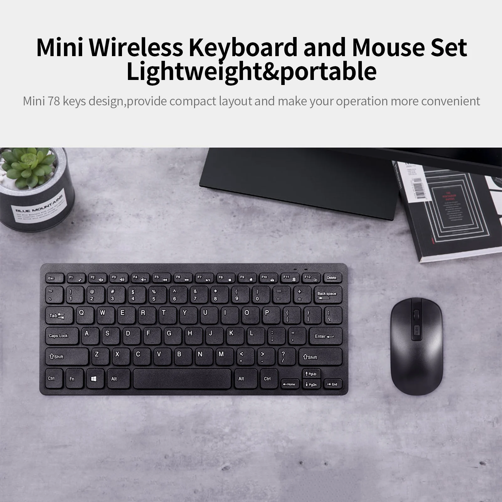 KM901 Keyboard Mouse Combo 2.4G Wireless 78 Key Mini Keyboard and Mouse Set Portable Office Combo
KM901 Keyboard Mouse Combo 2.4G Wireless 78 Key Mini Keyboard and Mouse Set Portable Office Combo