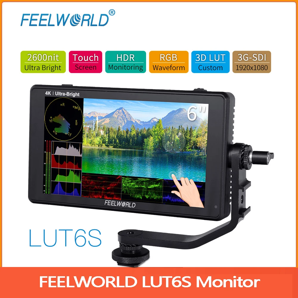 FEELWORLD LUT6S 6 Inch 2600nits 3D LUT Touch Screen on Camera Field DSLR Monitor with HDR Waveform Field Monitor
FEELWORLD LUT6S 6 Inch 2600nits 3D LUT Touch Screen on Camera Field DSLR Monitor with HDR Waveform Field Monitor