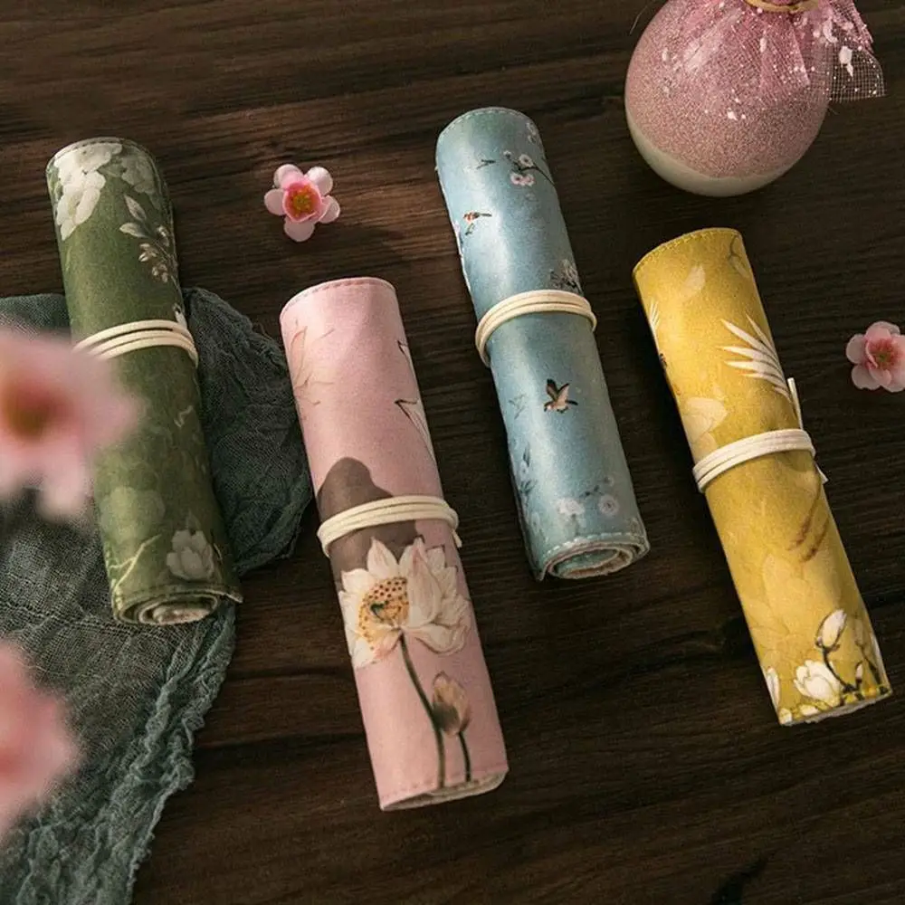 Чехол для карандаша с китайским цветком холщовая искусственная сумка мальчиков