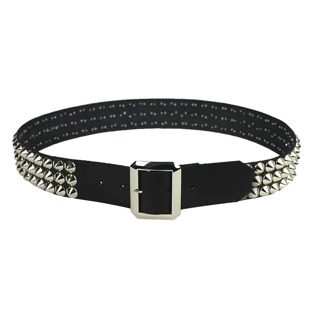 Punk Studded Silver Nail Three Row Vegetable Tanned Leather Rock Star Music Band Guitar Player Performance Belt 
Punk Studded Silver Nail Three Row Vegetable Tanned Leather Rock Star Music Band Guitar Player Performance Belt