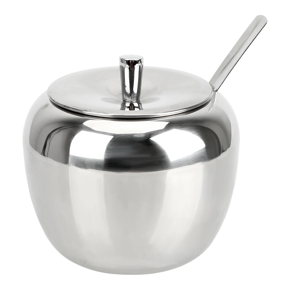 With Lid and Spoon Stainless Steel Condiment Pot Spice Container Seasoning Jar Tableware Apple Sugar Bowl
With Lid and Spoon Stainless Steel Condiment Pot Spice Container Seasoning Jar Tableware Apple Sugar Bowl