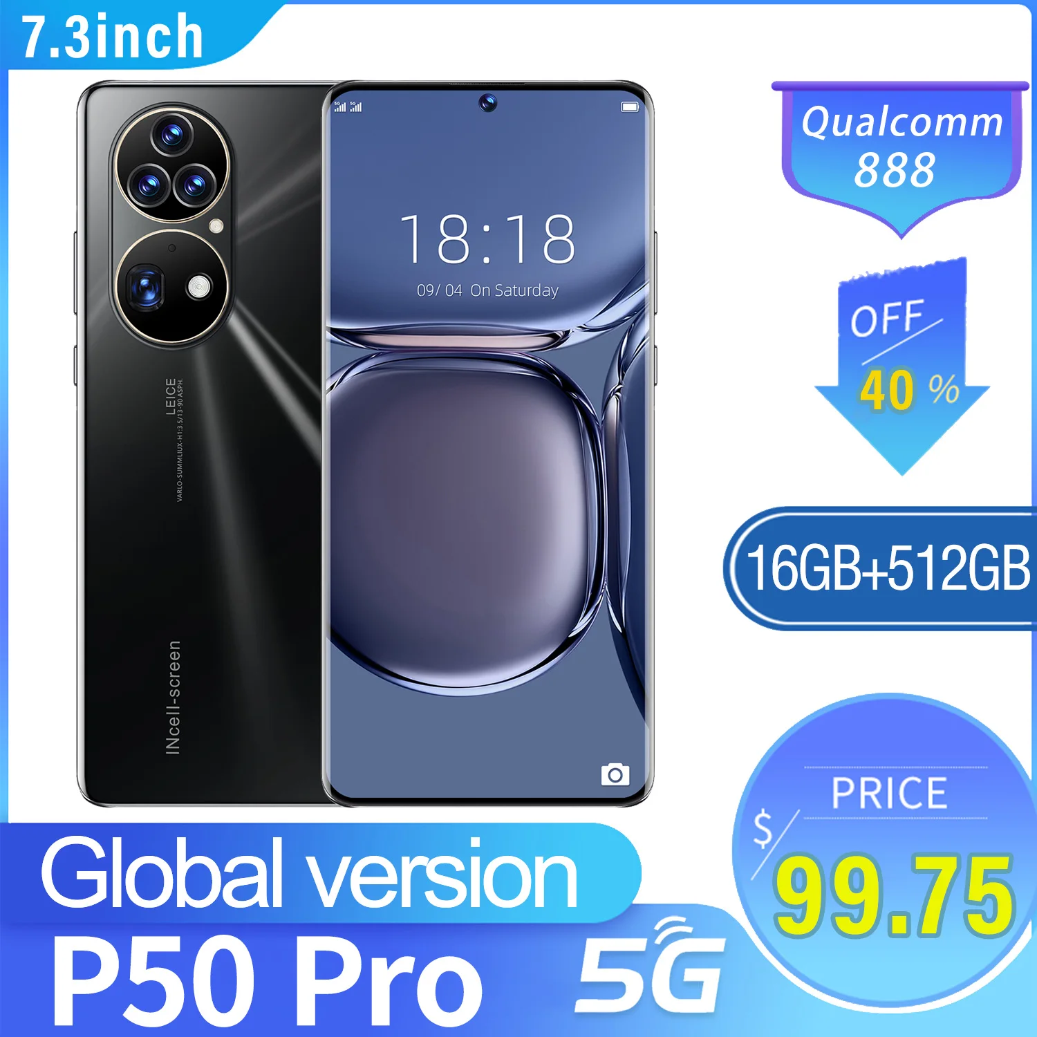 

Смартфон P50 Pro, 16 ГБ + 512 ГБ, разблокированный, 4G/телефон, международная версия, две SIM-карты, смартфон с камерой 36 + 64 мп