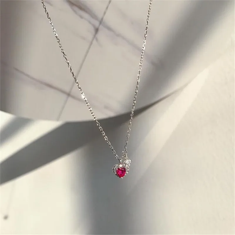 Silver Plated Red Zircon Love Heart Necklaces for Women Wedding Jewelry Long Necklaces Statement Jewelry
Silver Plated Red Zircon Love Heart Necklaces for Women Wedding Jewelry Long Necklaces Statement Jewelry