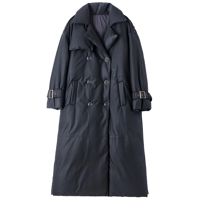 Genuine Leather Jacket Women Oversize White Duck Down Jacket 2020 Female Double breasted Lapel Long Coat Sheepskin Down jacket
Genuine Leather Jacket Women Oversize White Duck Down Jacket 2020 Female Double breasted Lapel Long Coat Sheepskin Down jacket