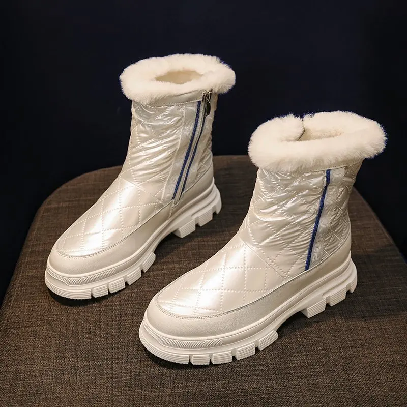 Fashion Warm Boots Female Women Shoes Platform Snow Boots Winter Comfortable Fur Plush White Boots Botas Plataforma Mujer 
Fashion Warm Boots Female Women Shoes Platform Snow Boots Winter Comfortable Fur Plush White Boots Botas Plataforma Mujer