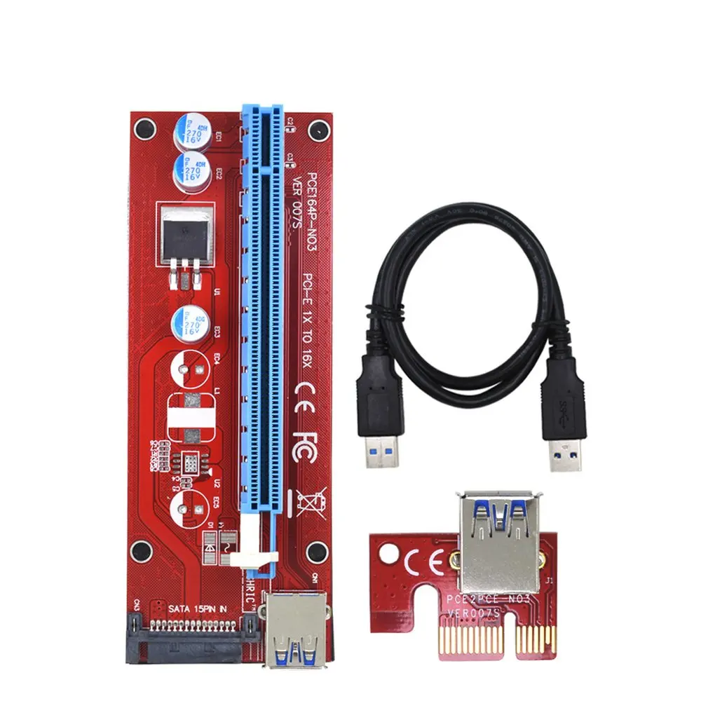 USB3.0 PCIE 1x To 16x Graphics Card Extension Adapter Black VER: 007S Heat Dissipation VER: 007S Riser Card
USB3.0 PCIE 1x To 16x Graphics Card Extension Adapter Black VER: 007S Heat Dissipation VER: 007S Riser Card