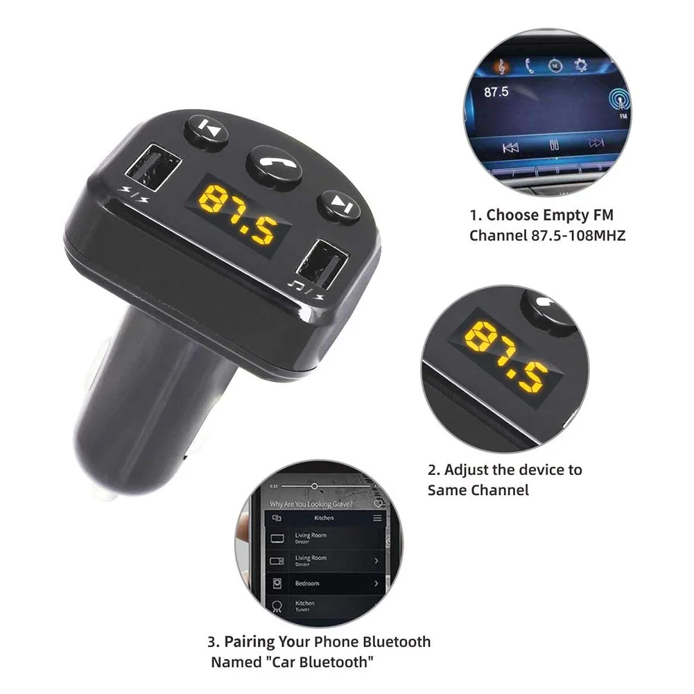 DC12 24V Автомобильный Универсальный fm передатчик Bluetooth MP3 плеер радиоадаптер с