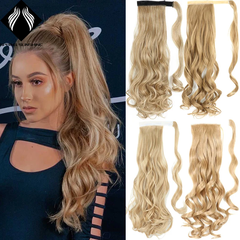 Synthetic Wavy Long Ponytail Hairpiece Wrap on Clip Hair Extensions Ombre Brown PonyTail Blonde Fack Hair heat reaistant hair
Synthetic Wavy Long Ponytail Hairpiece Wrap on Clip Hair Extensions Ombre Brown PonyTail Blonde Fack Hair heat reaistant hair