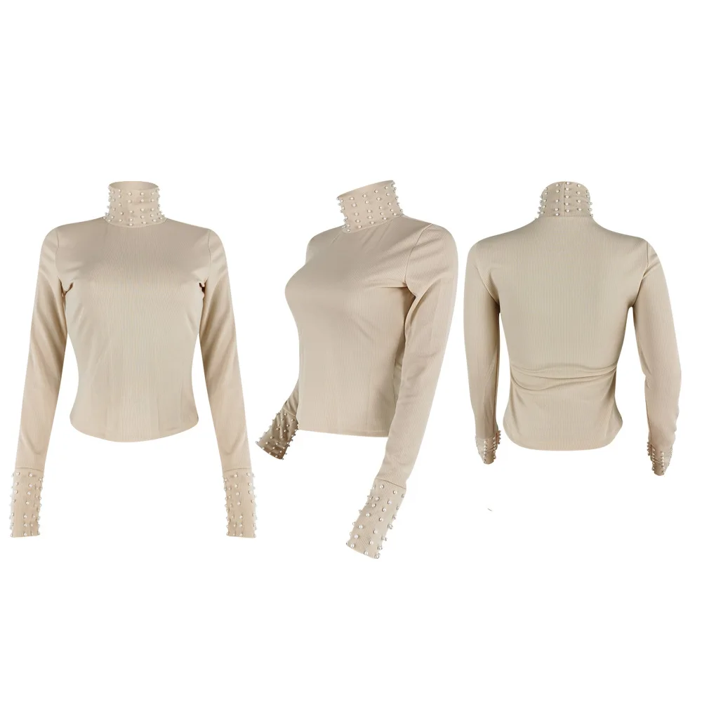 Casual Knit Ribbed Women's Blouse Shirt Turtleneck Pearl Blouse Shirt Women Full Sleeve Winter Clothes For Women
Casual Knit Ribbed Women's Blouse Shirt Turtleneck Pearl Blouse Shirt Women Full Sleeve Winter Clothes For Women