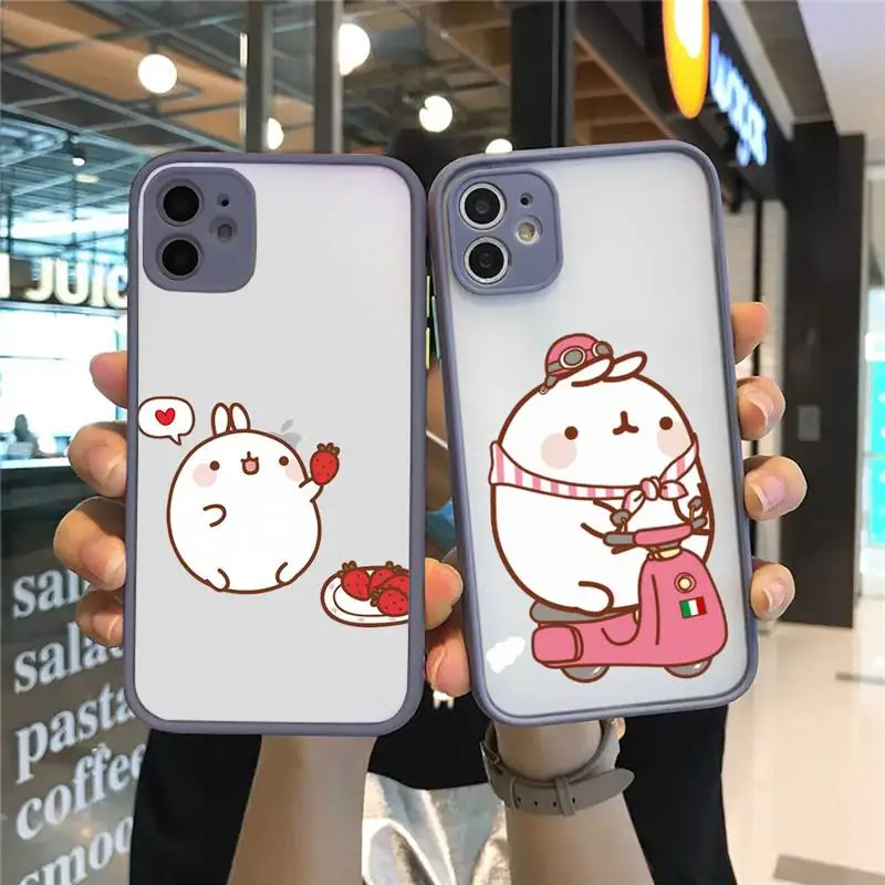 Molang Phone Case For iPhone 12 11 Mini Pro XR XS Max 7 8 Plus X Matte transparent Gray Cover
Molang Phone Case For iPhone 12 11 Mini Pro XR XS Max 7 8 Plus X Matte transparent Gray Cover