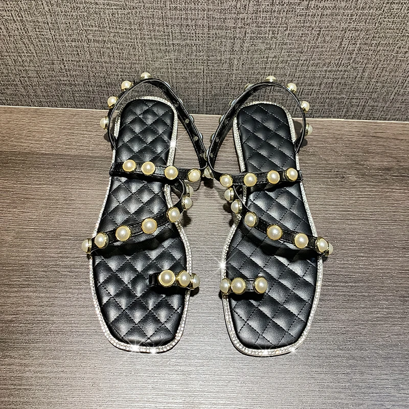 Plus Size Personalized pearl flat sandals summer flat sandals ladies women shoes woman
Plus Size Personalized pearl flat sandals summer flat sandals ladies women shoes woman