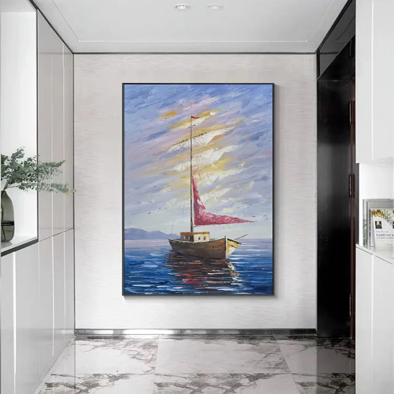 Hand-Painted Oil Painting Nordic Landscape Hanging Painting Sailing Boat Oil Painting Living Room Porch Study Room Mural Office
Hand-Painted Oil Painting Nordic Landscape Hanging Painting Sailing Boat Oil Painting Living Room Porch Study Room Mural Office