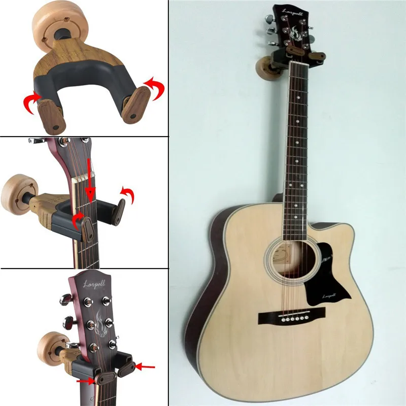 Wall Mounted Guitar Hanger Hook Acoustic Guitar Holder Keeper Auto Lock Guitar Shape Solid Wood Base For Electric Guitar Bass
Wall Mounted Guitar Hanger Hook Acoustic Guitar Holder Keeper Auto Lock Guitar Shape Solid Wood Base For Electric Guitar Bass