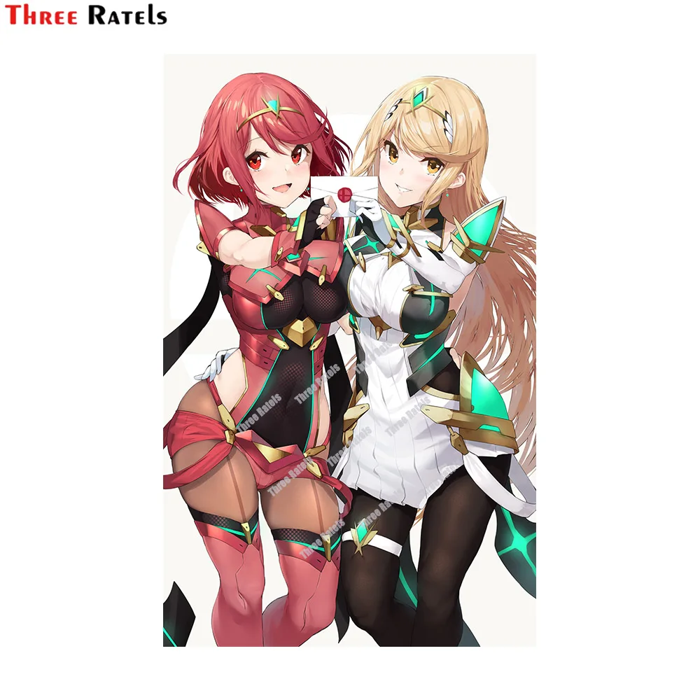 Наклейки для аниме-девушек Three Ratels E274 Pyra Mythra And Xenoblade украшение автомобилей комнат