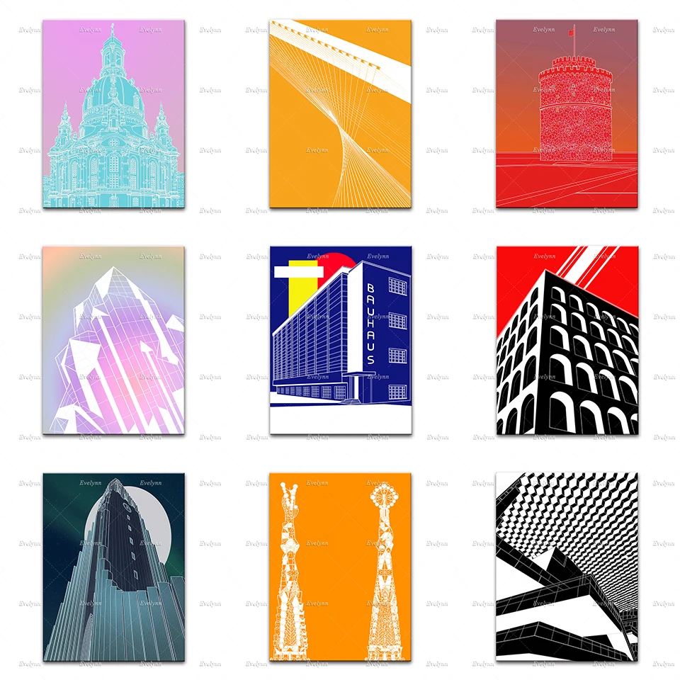 Bauhaus Design Poster Holy Cross White Tower Of Thessaloniki-Dulwich Pavillion Casa Batlló Detail Home Decor Canvas Wall Prints
Bauhaus Design Poster Holy Cross White Tower Of Thessaloniki-Dulwich Pavillion Casa Batlló Detail Home Decor Canvas Wall Prints