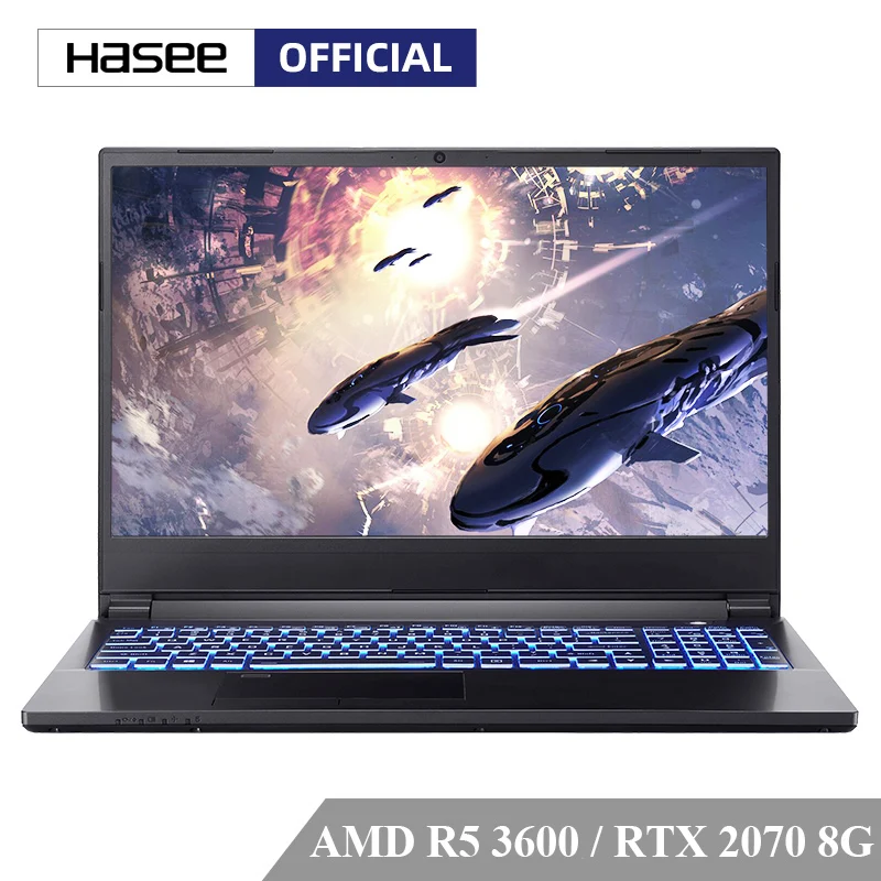 Ноутбук Hasee M7 E6S3H для игр (AMD Ryzen 5 3600 + RTX2070 8g/16 Гб RAM/512G SSD/15 6 "飨hz 45% NTSC IPS)|Ноутбуки| |