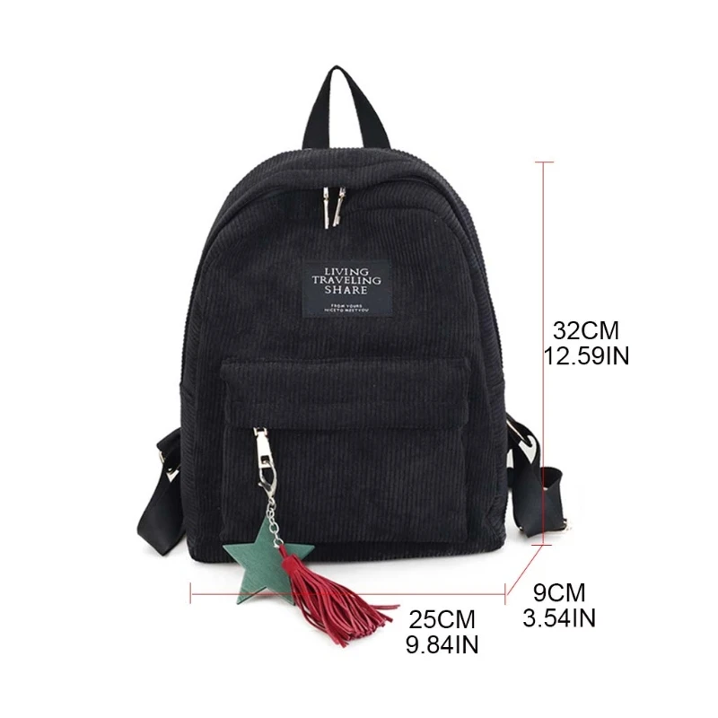 J60D Women Backpack Corduroy School Bookbag Tassel Daypack Fashion Large Capacity for Teenager Girls
J60D Women Backpack Corduroy School Bookbag Tassel Daypack Fashion Large Capacity for Teenager Girls