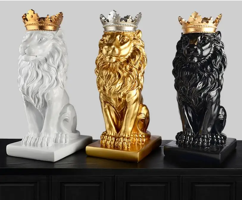 Gold Crown Lion Statue Handicraft Decorations Christmas Decorations for Home Sculpture Escultura Home Decoration Accessories
Gold Crown Lion Statue Handicraft Decorations Christmas Decorations for Home Sculpture Escultura Home Decoration Accessories