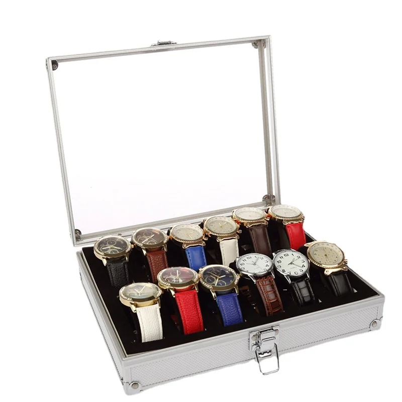 Luxury Watch Box Aluminum Suitcase Case Metal Watch Box Organizer 12 Slots Men Personalized Silver Display Jewelry Box Gift
Luxury Watch Box Aluminum Suitcase Case Metal Watch Box Organizer 12 Slots Men Personalized Silver Display Jewelry Box Gift