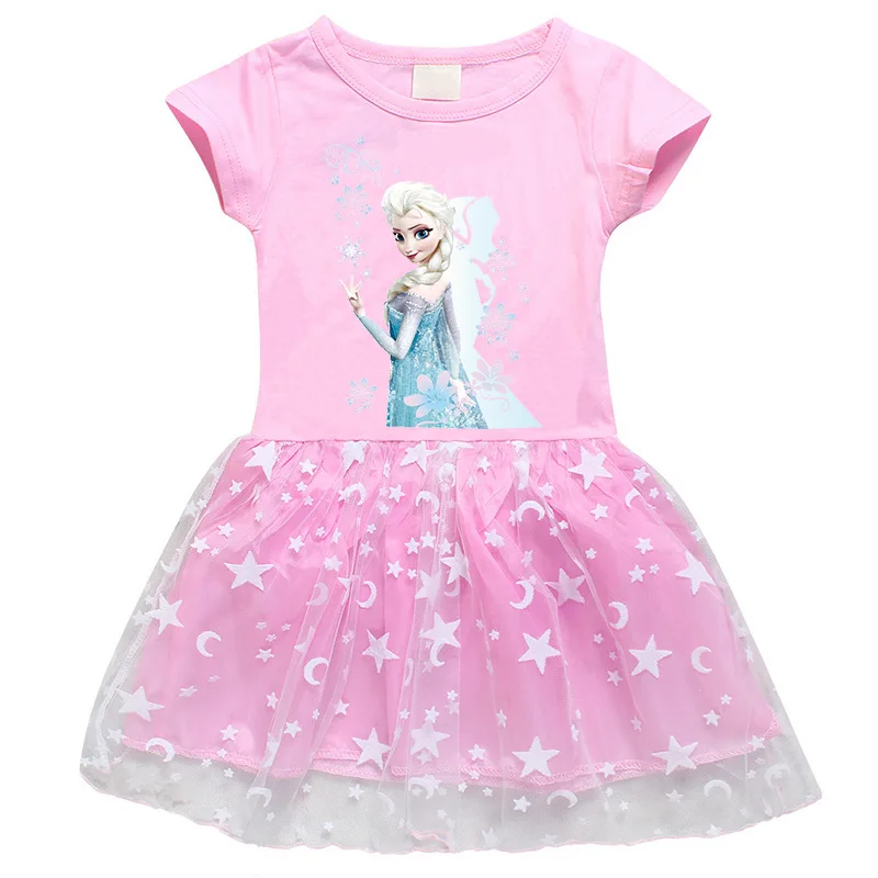 New Frozen Elsa Child Girl Dress Cotton Pink Purple Rose Red Cartoon Moon Stars Mesh Printed Short Sleeve Princess Dress
New Frozen Elsa Child Girl Dress Cotton Pink Purple Rose Red Cartoon Moon Stars Mesh Printed Short Sleeve Princess Dress