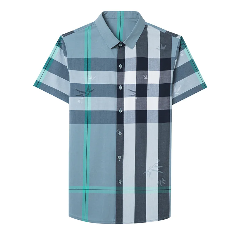 2021 summer fashion urban trend men's Shirt New Lapel non iron thin Short Sleeve Plaid Shirt 
2021 summer fashion urban trend men's Shirt New Lapel non iron thin Short Sleeve Plaid Shirt