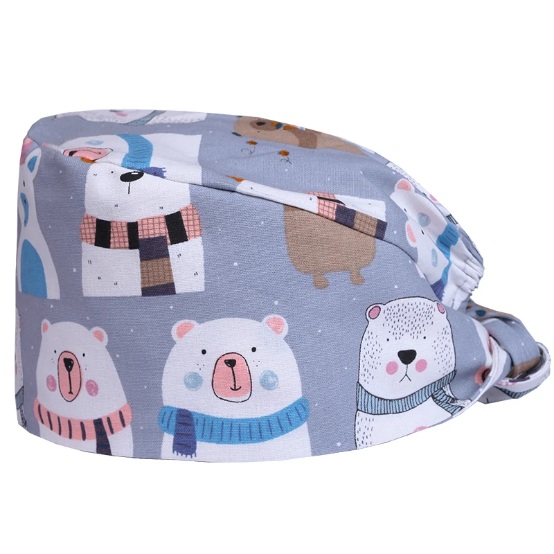 Cute Bear Navy Veterinary Scrub Caps Pattern Nursing Work Hat Women Men Cotton Dental Clinic Beautician Chef Cooking Skull Cap
Cute Bear Navy Veterinary Scrub Caps Pattern Nursing Work Hat Women Men Cotton Dental Clinic Beautician Chef Cooking Skull Cap