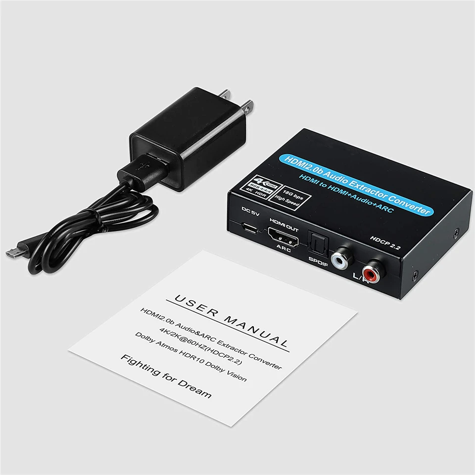4K ARC HDMI Audio Extractor Stereo Converter to Optical TOSLINK SPDIF + 3.5mm Splitter Adapter | Электроника