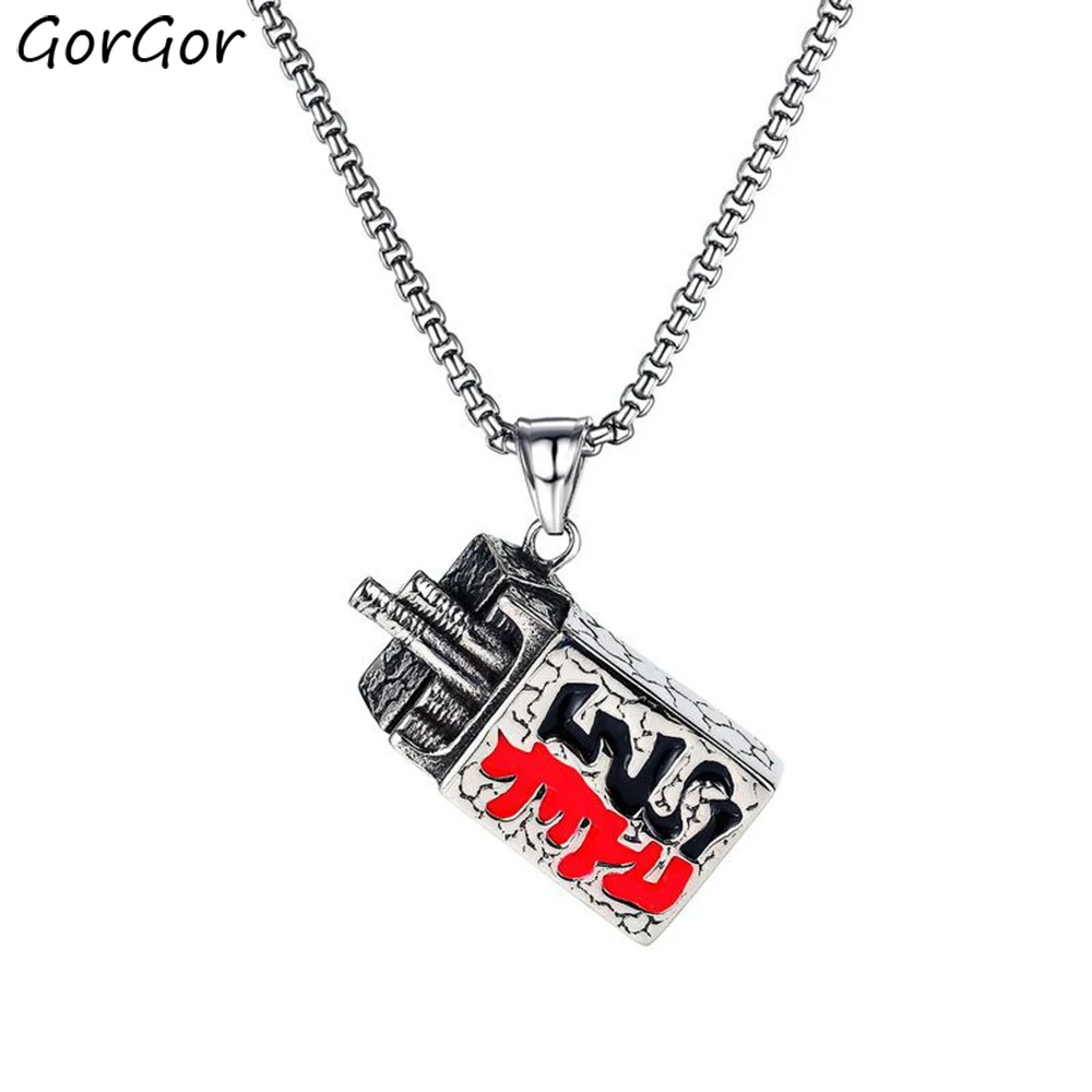 GorGor Necklace Men Stainless Steel Pattern Cigarette Case Good and Evil Pendant Individuality Party Accessories TX-1810
GorGor Necklace Men Stainless Steel Pattern Cigarette Case Good and Evil Pendant Individuality Party Accessories TX-1810