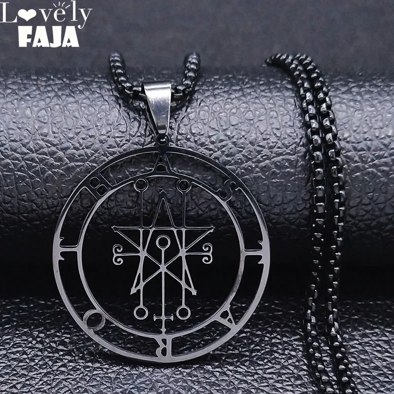 Astaroth черное ожерелье из нержавеющей стали Sigil Goetia сатана satanic заплатка ювелирные