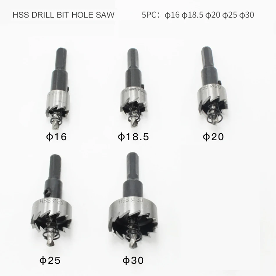 5pcs High Speed Steel Opener HSS Stainless Steel Reaming Drill Iron Sheet Plastic Opener 16-30mm
5pcs High Speed Steel Opener HSS Stainless Steel Reaming Drill Iron Sheet Plastic Opener 16-30mm