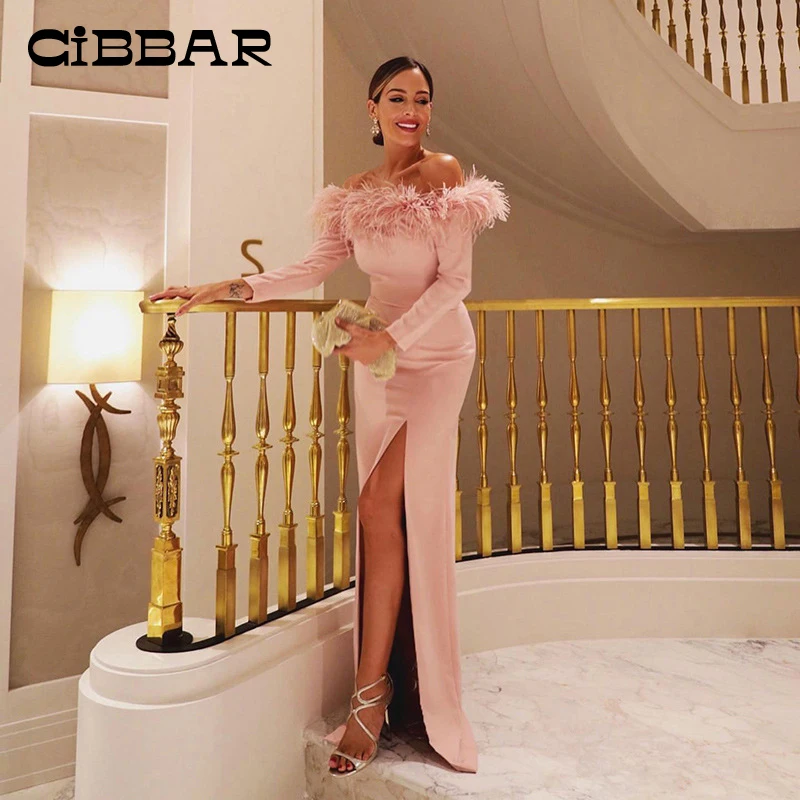 CIBBAR Elegant Fashion Slim Evening Dress Women Fur Patchwork Solid Sexy Slash Neck Long Sleeve Bodycon Birthday Partywear Dress
CIBBAR Elegant Fashion Slim Evening Dress Women Fur Patchwork Solid Sexy Slash Neck Long Sleeve Bodycon Birthday Partywear Dress