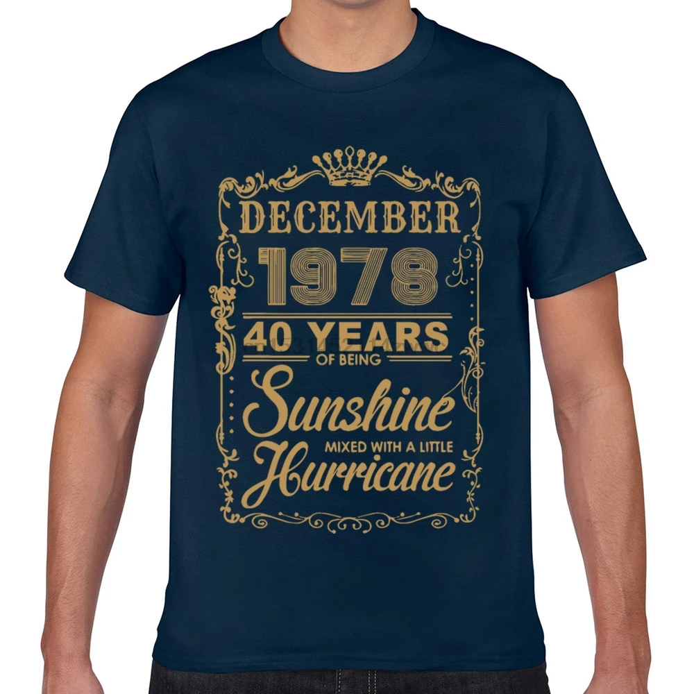 Топы Футболка Для мужчин декабря 1978 40 лет sunshine смешанные wit Забавный Harajuku Geek
