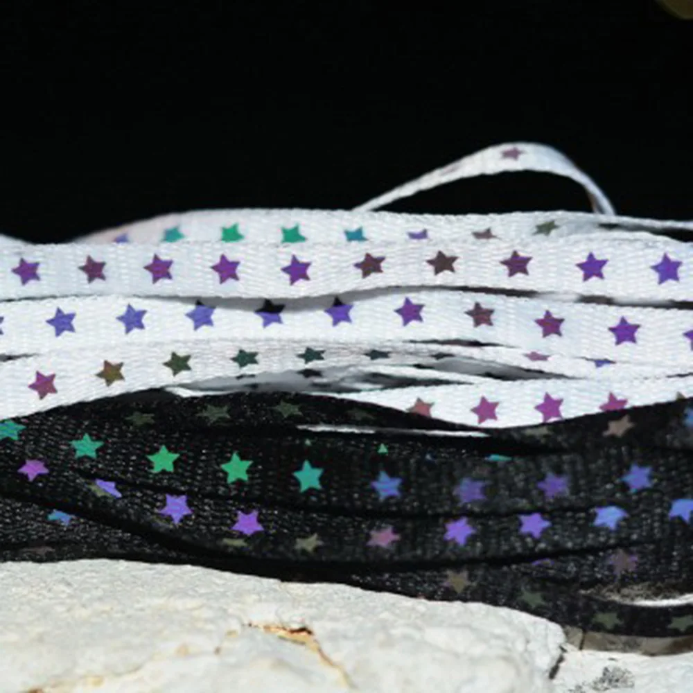 1pair Holographic Reflective Star Shoelaces Double-sided Reflective High-bright Reflective Flat Laces Sneakers Shoelaces New
1pair Holographic Reflective Star Shoelaces Double-sided Reflective High-bright Reflective Flat Laces Sneakers Shoelaces New