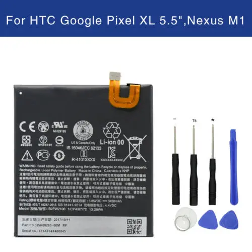 Оригинальный аккумулятор HTC 3450 мАч B2PW2100 для Nexus Google Pixel XL / M1 +