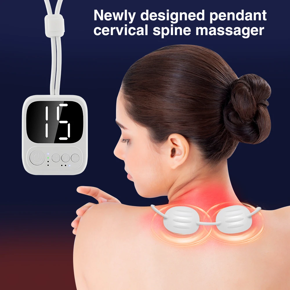 Electric Neck Massager Pendant 4 modes Hot compress Micro-current stimulation 15 levels Pulse and Spine Pain Relief Tool Machine
Electric Neck Massager Pendant 4 modes Hot compress Micro-current stimulation 15 levels Pulse and Spine Pain Relief Tool Machine