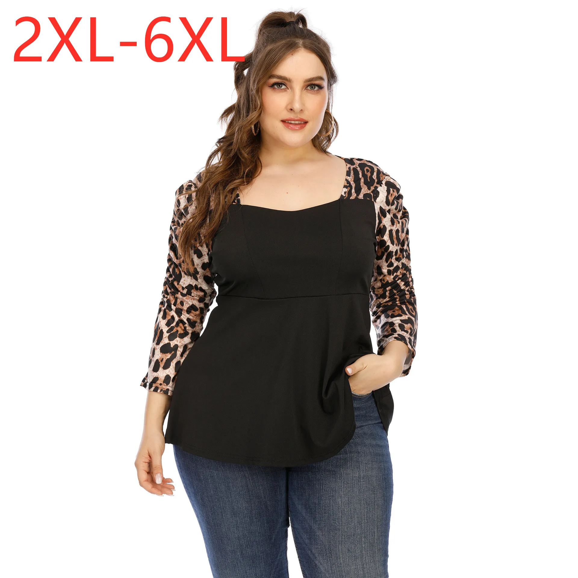New 2021 Ladies Spring Autumn Plus Size Tops For Women Large Long Sleeve Slim Black Leopard T-shirt 3XL 4XL 5XL 6XL
New 2021 Ladies Spring Autumn Plus Size Tops For Women Large Long Sleeve Slim Black Leopard T-shirt 3XL 4XL 5XL 6XL