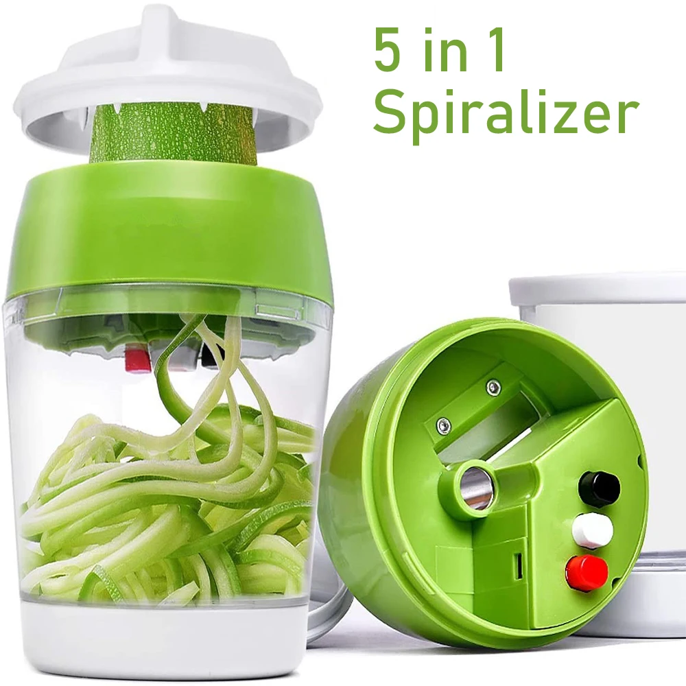 ABQ Kitchen Vegetable Spiralizer Handheld Vegetable Fruit Slicer 5 in1 Kitchen Tool Manual Food Cutter Kitchen Accessories 
ABQ Kitchen Vegetable Spiralizer Handheld Vegetable Fruit Slicer 5 in1 Kitchen Tool Manual Food Cutter Kitchen Accessories