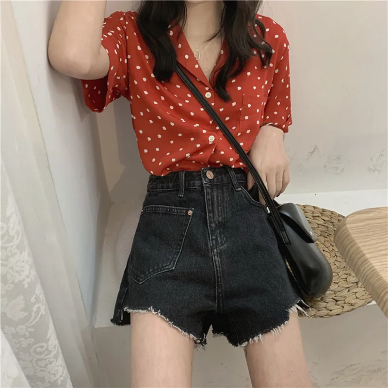 Shorts Women Summer Denim High-waist Pockets Fur-line Washed Vintage Solid Korean-style BF Short Womens Chic All-match New Retro
Shorts Women Summer Denim High-waist Pockets Fur-line Washed Vintage Solid Korean-style BF Short Womens Chic All-match New Retro