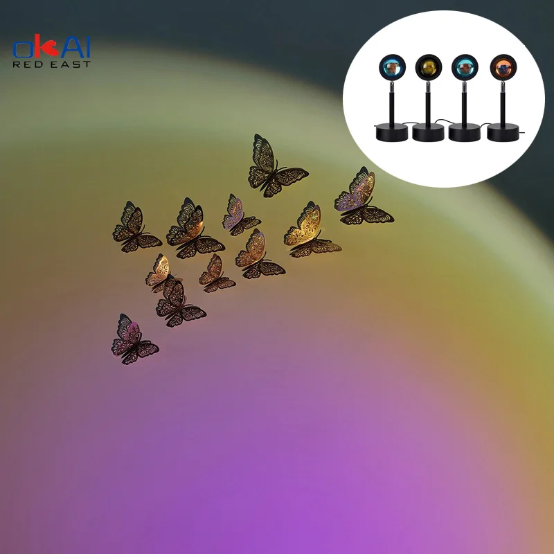 USB Rainbow Sunset Red Projector Night Light Sun Projection Fairy Tale Lamp Table Lamp Home Wall Decoration Wedding Decoration
USB Rainbow Sunset Red Projector Night Light Sun Projection Fairy Tale Lamp Table Lamp Home Wall Decoration Wedding Decoration