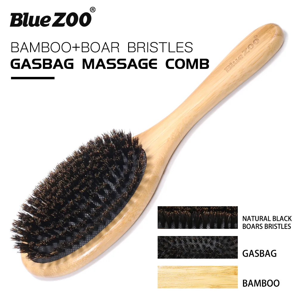 Bluezoo Nan Bamboo Yellow-headed Black Pig Mane Massage Hair Hair Treatment Tool Wooden Comb Air Bag Head Massage Comb
Bluezoo Nan Bamboo Yellow-headed Black Pig Mane Massage Hair Hair Treatment Tool Wooden Comb Air Bag Head Massage Comb