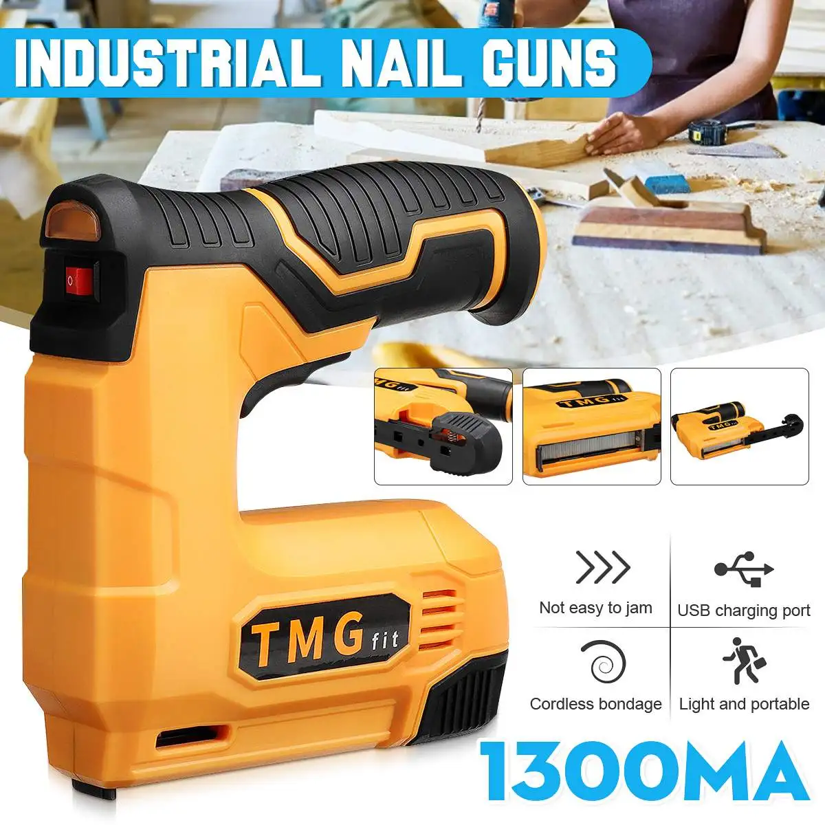 Heavy Duty Cordless Staple Gun Furniture Electric Tacker Stapler Power Tool Nail Gun With 1000 Staples Nailer for DIY Home Decor
Heavy Duty Cordless Staple Gun Furniture Electric Tacker Stapler Power Tool Nail Gun With 1000 Staples Nailer for DIY Home Decor