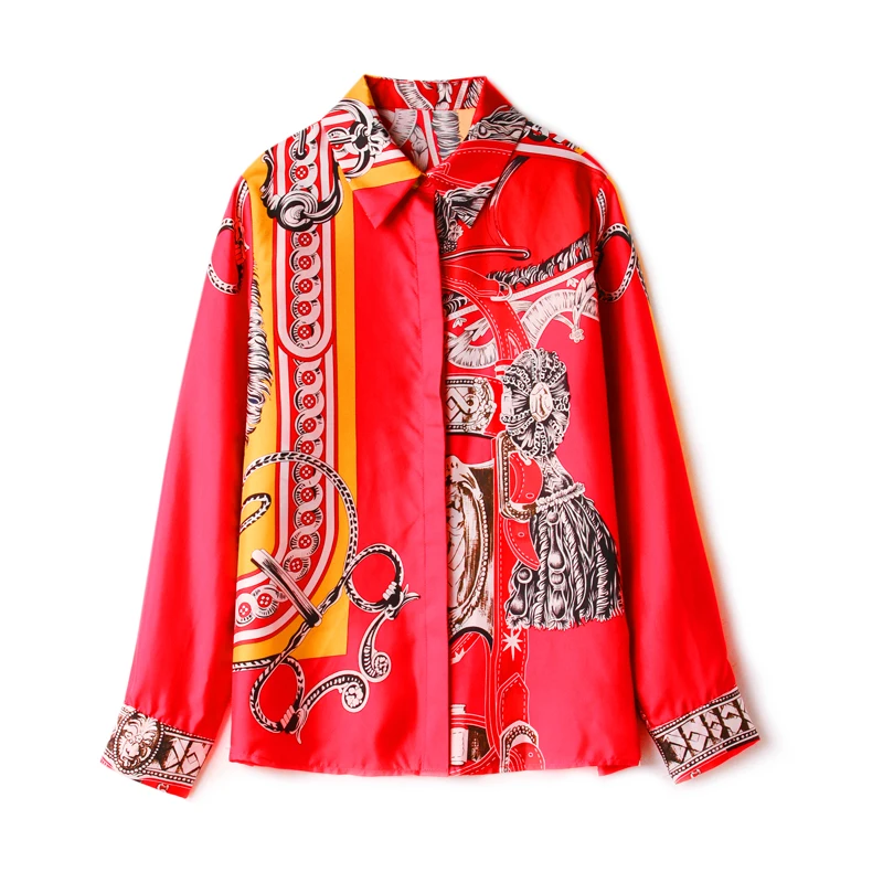 100% Silk Women's Shirt Turn Down Collar Long Sleeves Printed Elegant Casual Blouse Tops
100% Silk Women's Shirt Turn Down Collar Long Sleeves Printed Elegant Casual Blouse Tops