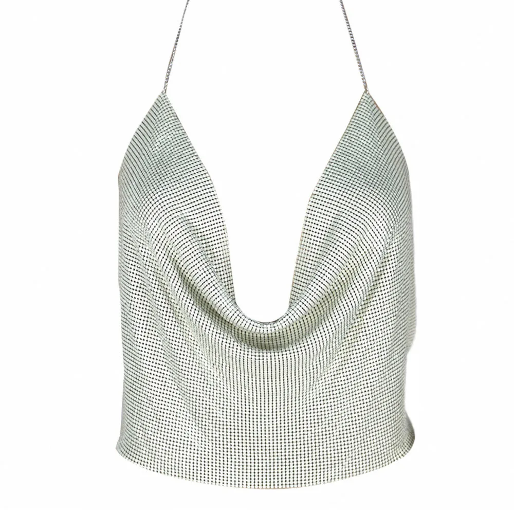 Summer Clothes Women Sexy V-neck Sexy Halter Neck Top Backless Chain Sequined Tank Vest Top On Thin Straps Aesthetic Pastel Goth
Summer Clothes Women Sexy V-neck Sexy Halter Neck Top Backless Chain Sequined Tank Vest Top On Thin Straps Aesthetic Pastel Goth