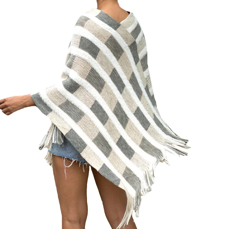 CUHAKCI Fashion Spring Tassel Tops Women Autumn Knitted Long Sweaters Capes Cloak Sweater V Neck Acrylic Stripe Plaid
CUHAKCI Fashion Spring Tassel Tops Women Autumn Knitted Long Sweaters Capes Cloak Sweater V Neck Acrylic Stripe Plaid