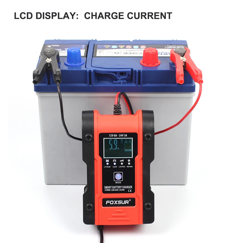 Car Battery Charger 12V/24V 7-Stage Automatic Charging Repair LCD Fast Power Charging Wet Dry Lead Acid Digital LCD Display
Car Battery Charger 12V/24V 7-Stage Automatic Charging Repair LCD Fast Power Charging Wet Dry Lead Acid Digital LCD Display