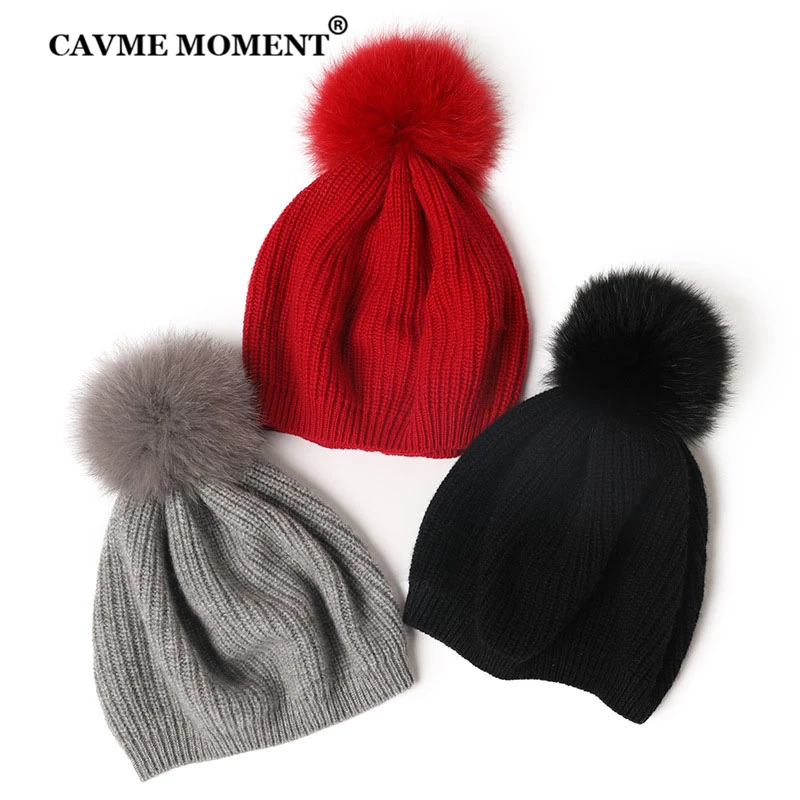 CAVME 100% Cashmere Winter Warm Crochet Beanie Pompon Skullies Beanie Caps Hats for Women Men with Fur Solid Color
CAVME 100% Cashmere Winter Warm Crochet Beanie Pompon Skullies Beanie Caps Hats for Women Men with Fur Solid Color